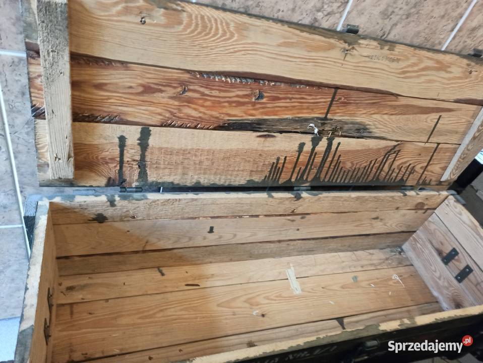 Skrzynia wojskowa drewniana 120 x 41 x 34 długa Skierniewice