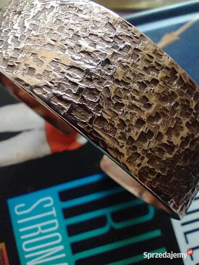 Szeroka bransoleta czysta miedź metaloplastyka Łódź
