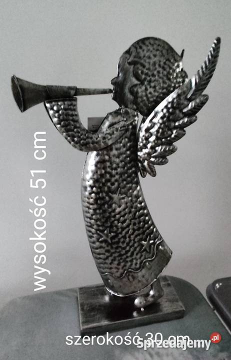 ANIOŁ METALOWY z trąbka Dębica