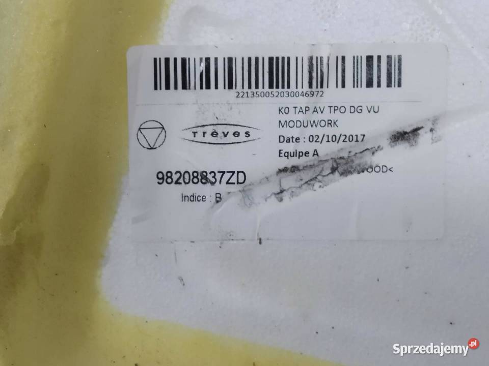 WYKŁADZINA WNĘTRZA DYWAN PODŁOGA KABINY PRZÓD EU Rok produkcji 2018 świętokrzyskie