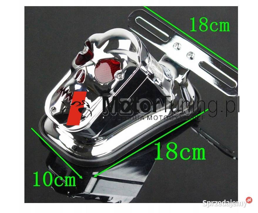 Lampa motocyklowa z metalu czaszka tył chopper Sosnowiec
