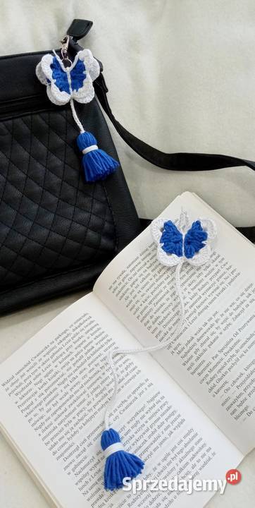 Motylki wykonane na szydełku brelok zakładka do łódzkie Łask sprzedam