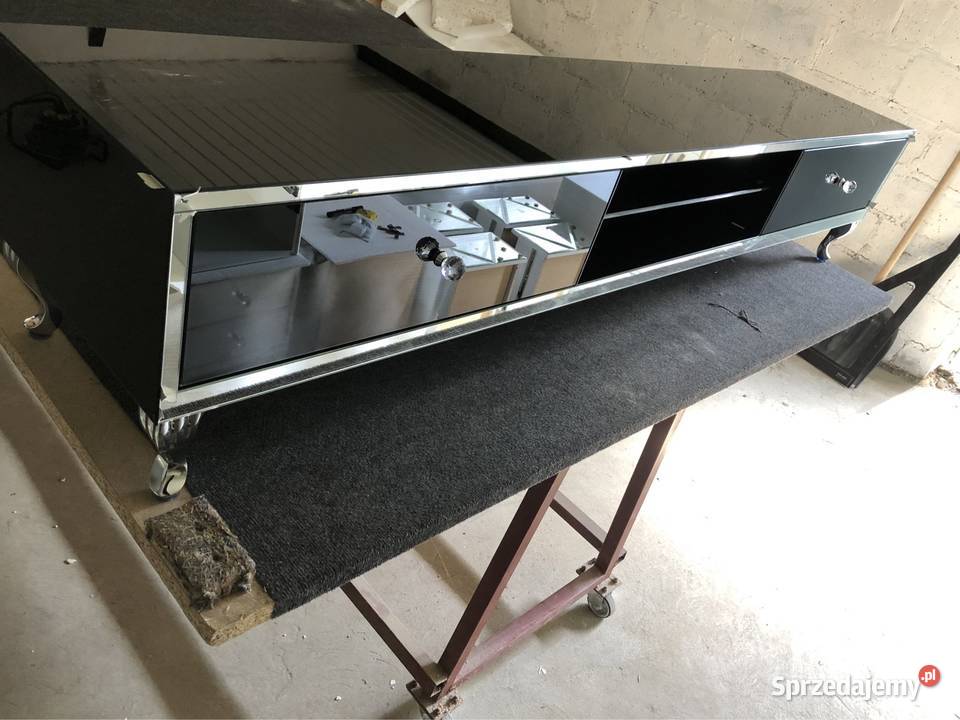 Komoda RTV czarna glamour srebrna noga Ludwik wielkopolskie Kępno