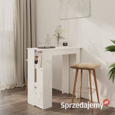 vidaXL Stolik barowy z półkami biały wysoki mazowieckie Warszawa