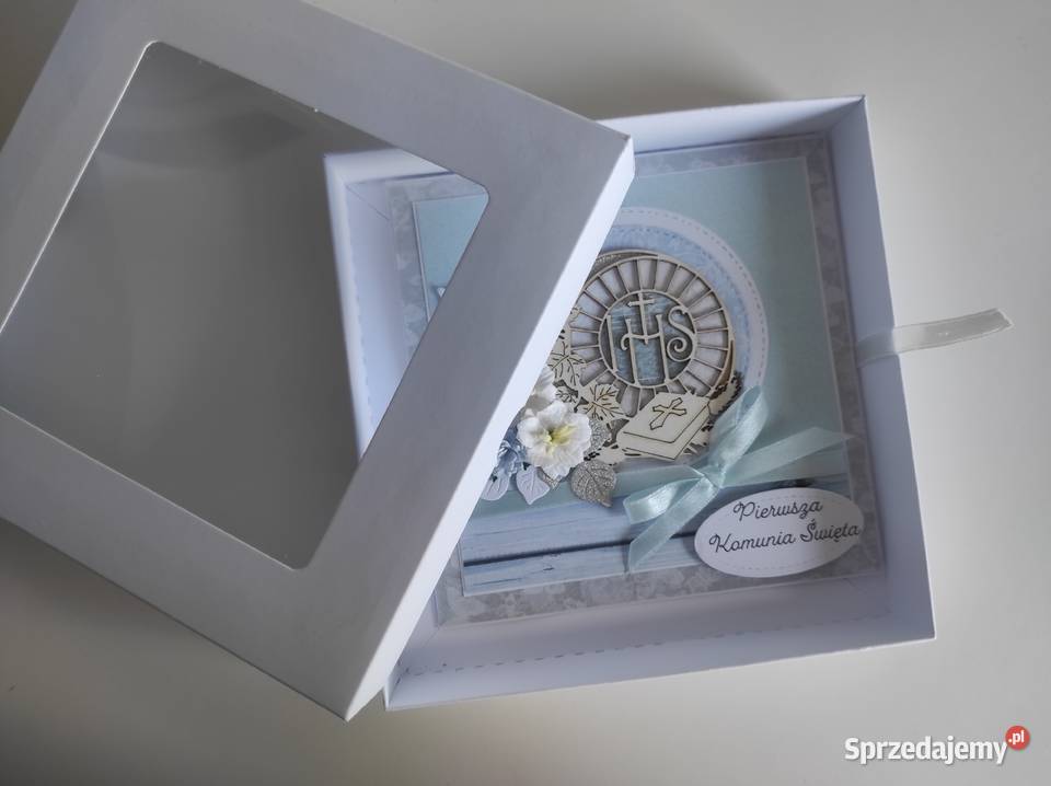 Kartka ręcznie robiona na Komunię Świętą z Łódź