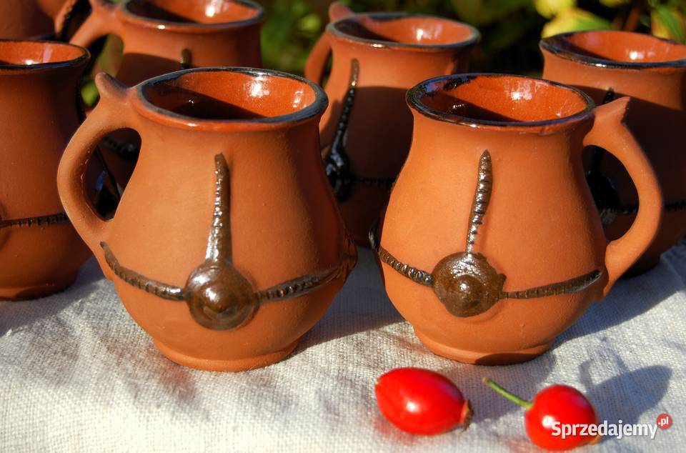 Komplet gliniany do grzanego wina dzbanek i Lublin