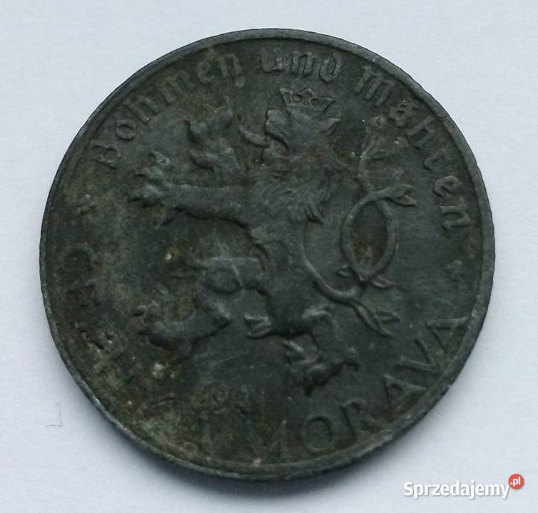 PROTEKTORAT CZECH I MORAW 50 HALERZY 1941 r CYNK Numizmatyka Legionowo