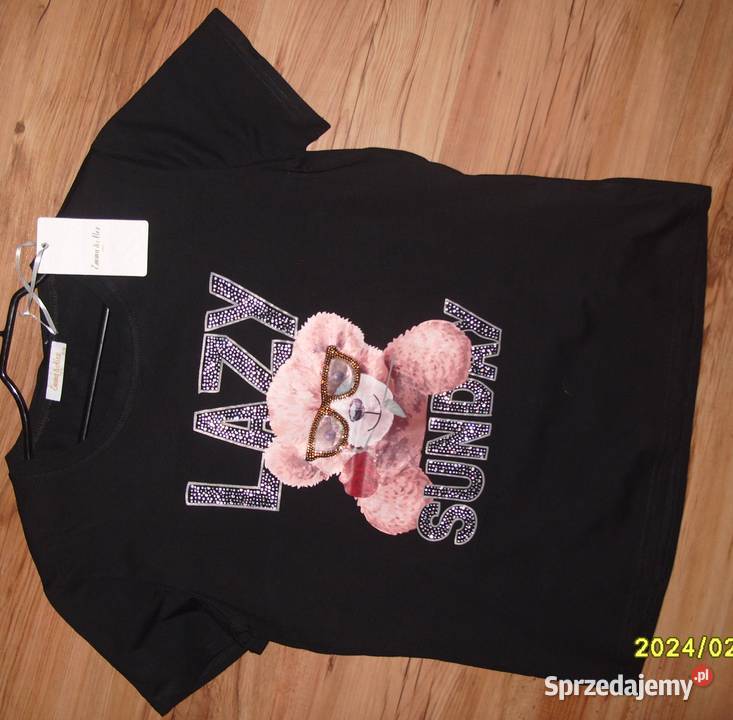 NOWA EmmaAlex Bluzka Tshirt z miśkiem cyrkonie r Rozmiar 38(M) Rawicz