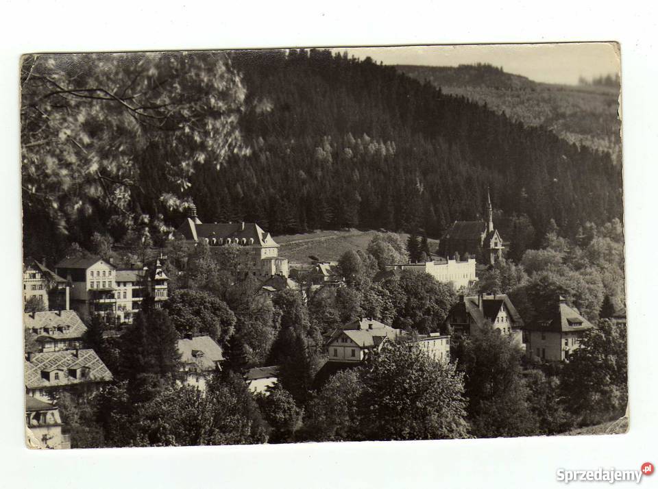 DUSZNIKI ZRÓJ WIDOK OGÓLNY POCZTÓWKA CZARNO świętokrzyskie Krynki