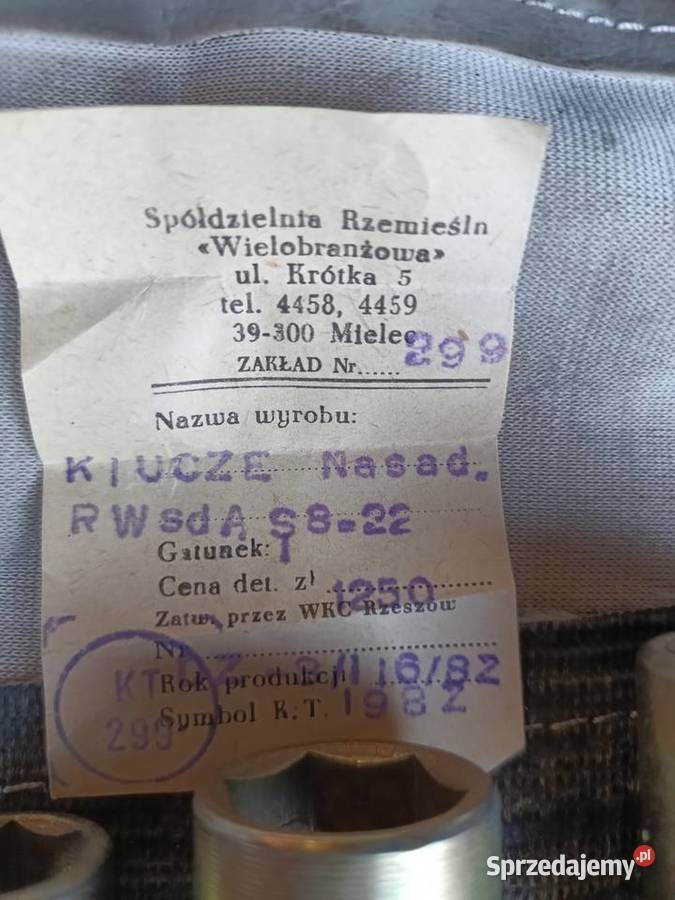 PRL klucze nasadowe sztorcowe i fajkowe komplety łódzkie