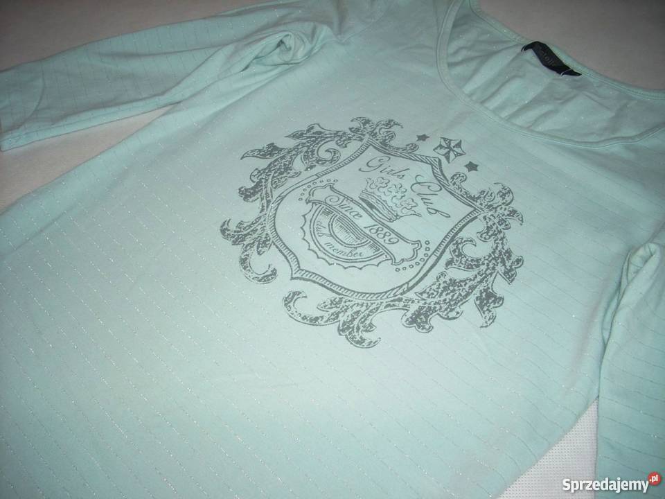 Estelle Miętowa bluzka Srebrne paseczki j Nowa Nowy Sącz