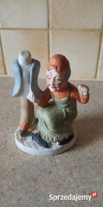 vintage figurki Old People Porcelana i szkło