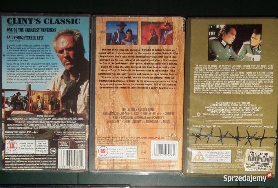 3x western Clint Eastwood VHS 2001 NIESPRAWDZONE Rzeszów