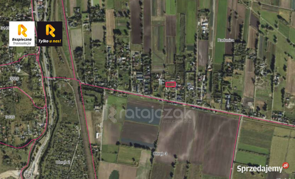 Grunt 2300m2 Radunica telefon Sprzedaż