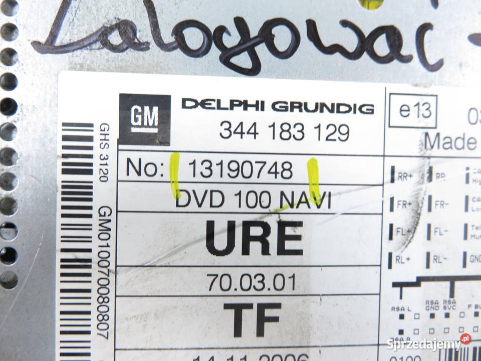 RADIO OPEL ANTARA A L07 13190748