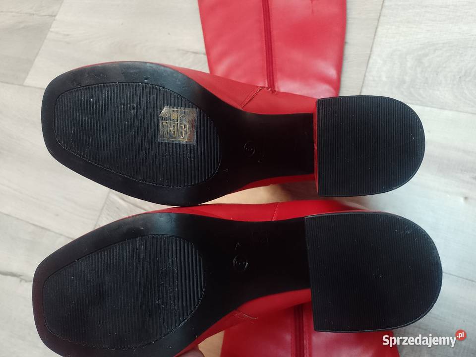 38 Czerwone Kozaki biznesowe bez tkanina Kraków