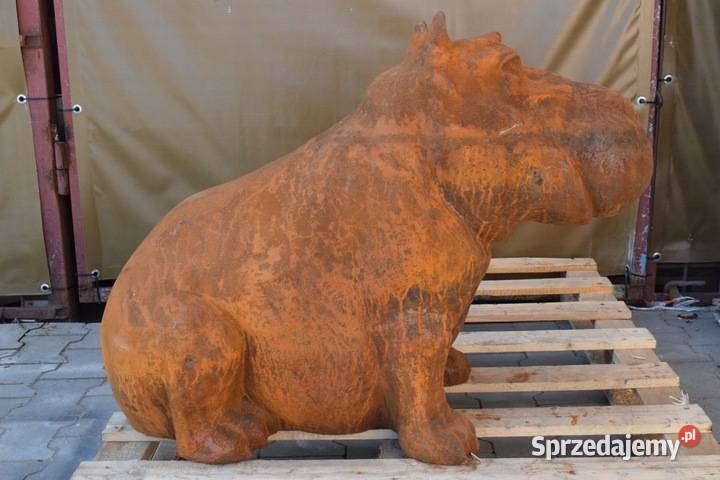 Ogromny Hipopotam Rustykalna Rzeźba Ciężka