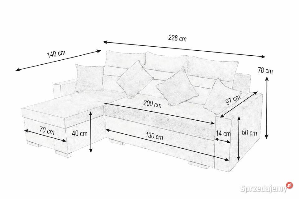 Narożnik PRADA uniwersalny z funkcją spania 140cm Kępno sprzedam