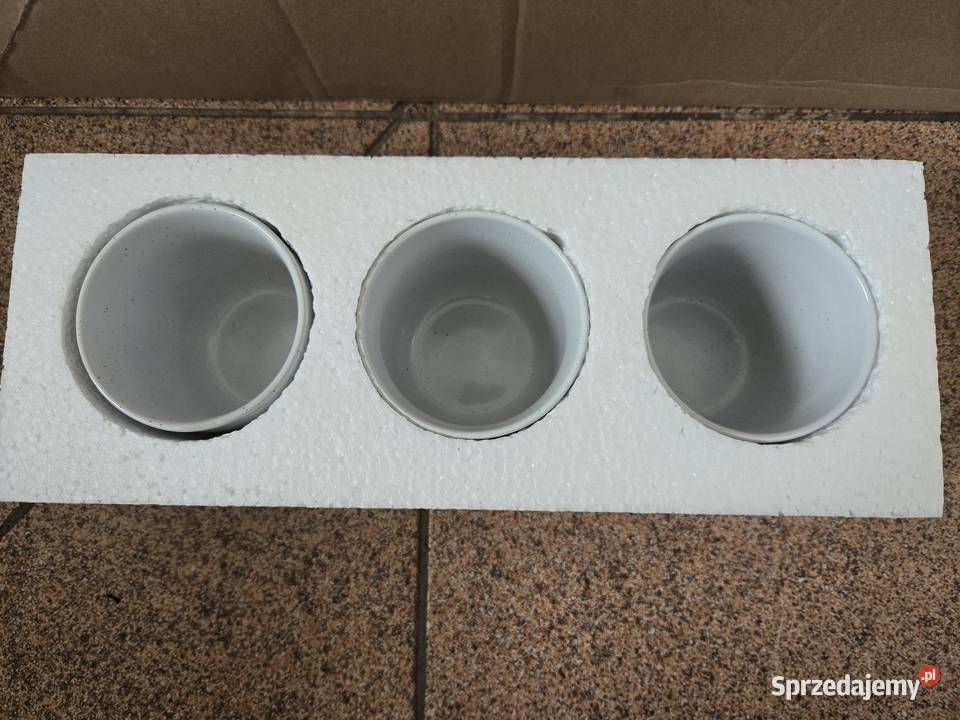 Zestaw 3 kubków Duo Tableware białobeżowych zachodniopomorskie Czaplinek sprzedam