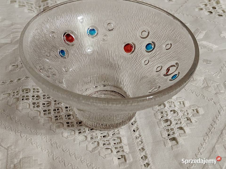 Świecznik szkło PRL Legnica