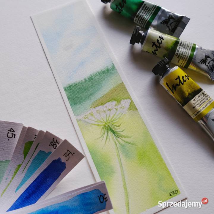 Ręcznie malowana zakładka do książki Łódź sprzedam