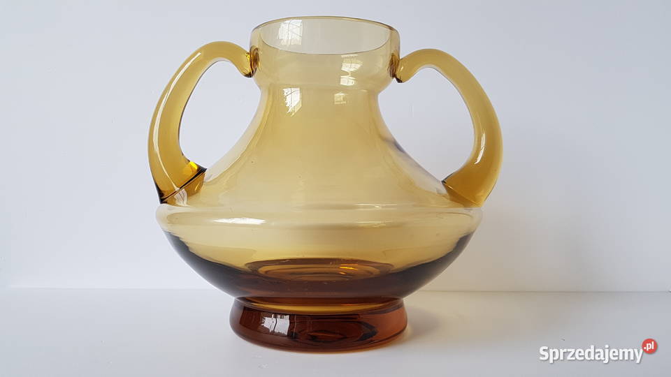 Ciężki wazon amfora Huta Sudety Horbowy kolorowe Porcelana i szkło Dąbrowa Górnicza