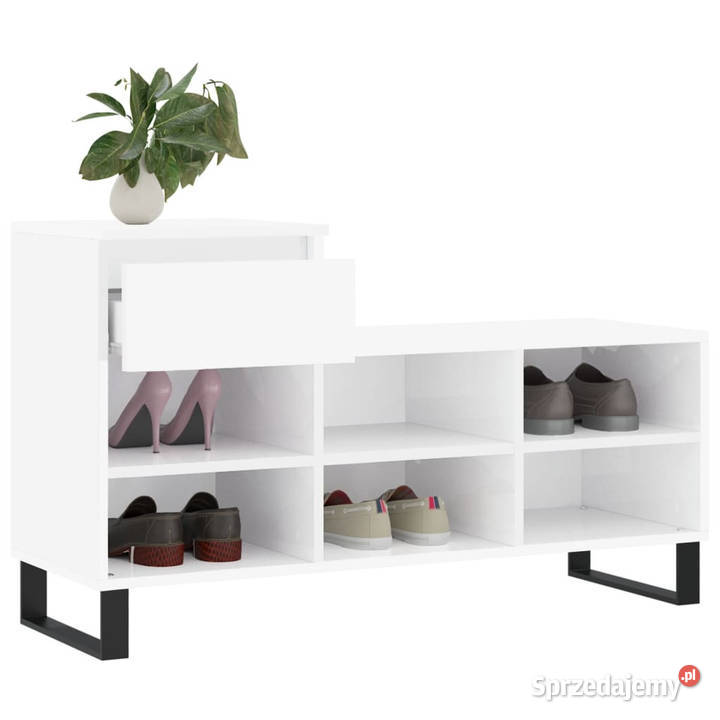 Szafka na buty wysoki połysk biała 102x36x60 Warszawa