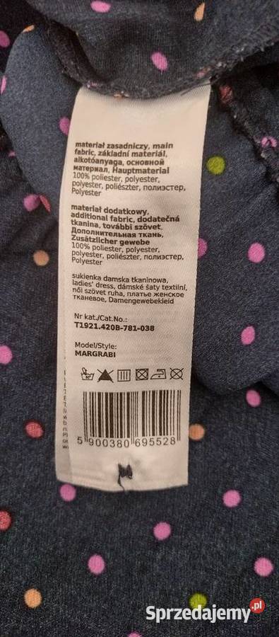 Sukienka granatowa w kolorowe kropki Tatuum Brzechów