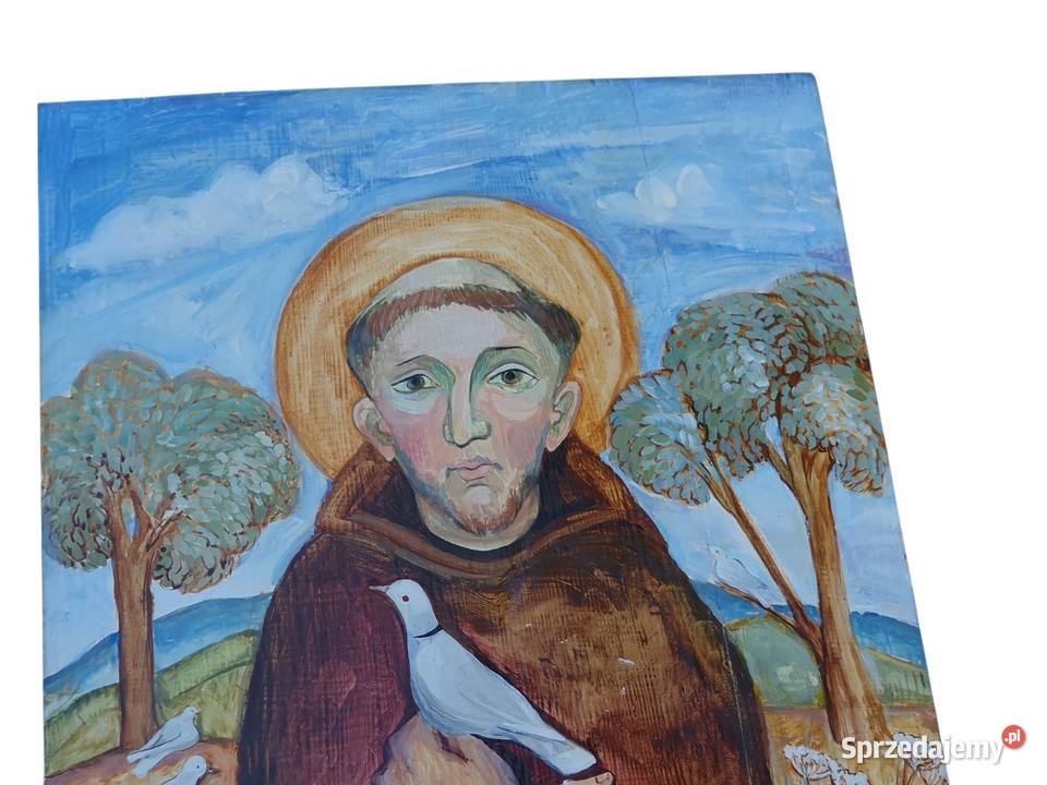 Stary obraz Święty Franciszek z Asyżu Anna Cieszyn