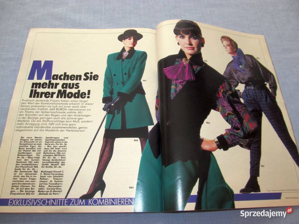 Burda International Jesień 1985 moda szycie Rok wydania 1985 Skępe
