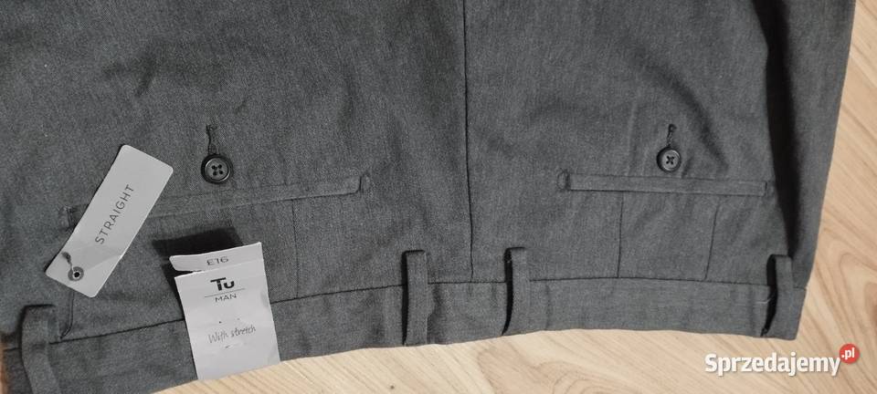Spodnie męskie TU MAN W36 L34 szare GREY Zamość