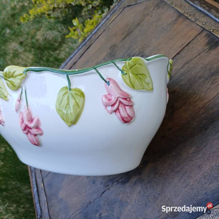 Ceramiczna doniczka podłużna osłonka na kwiaty