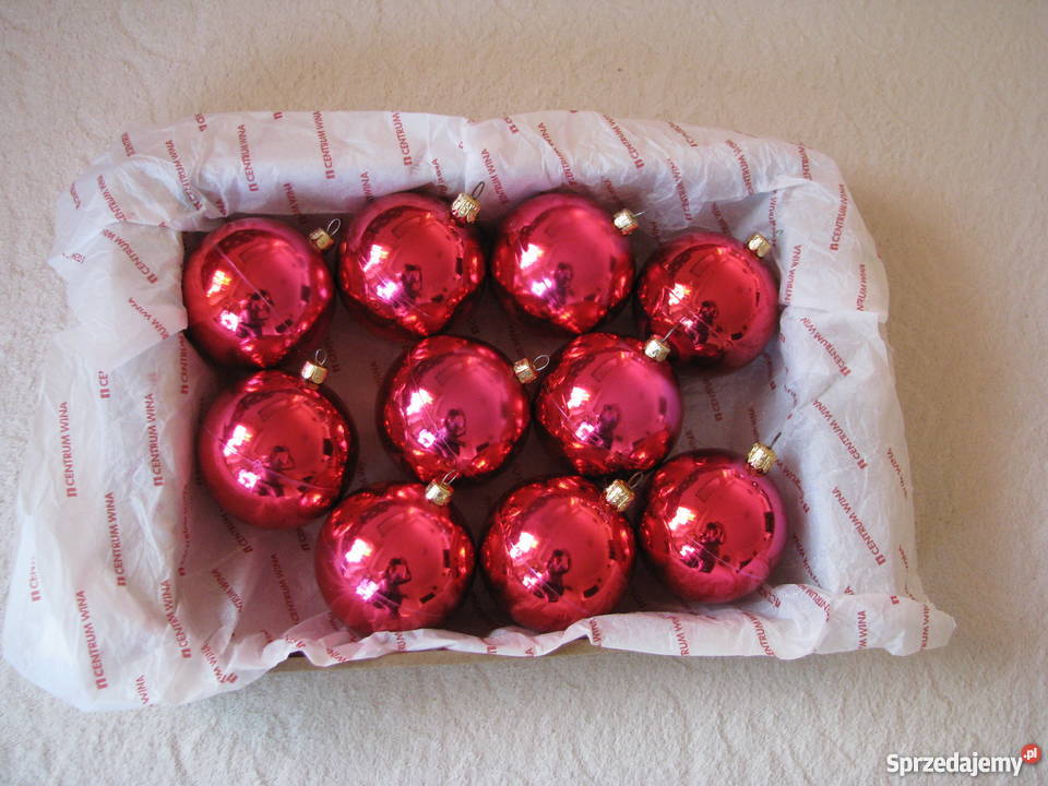Czerwonomalinowe bombki choinkowe ozdoby na Krapkowice