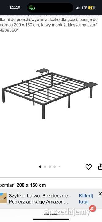 VASAGLE Łóżko podwójne rama łóżka łóżko metalowe 200cm Warszawa