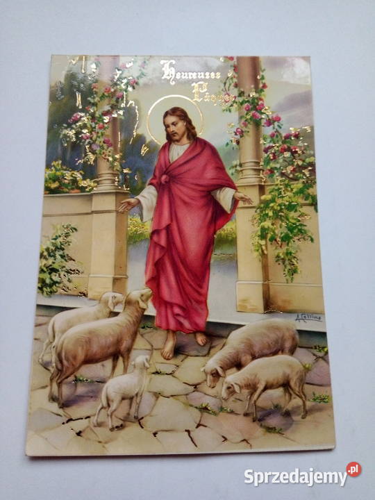 Pocztówka religijna francuska Pan Jezus Dąbrowa Górnicza