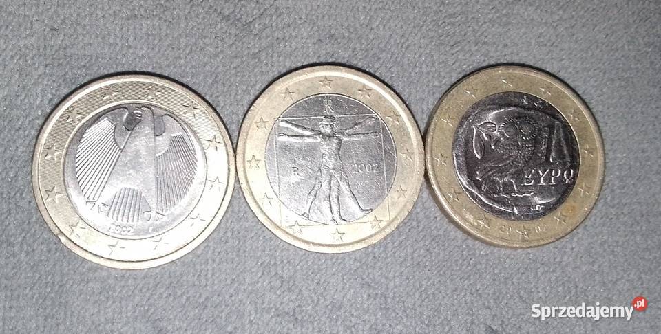 sprzedam 3 monety 1 euro Niemcy Włochy i Grecja Kobierzyce sprzedam