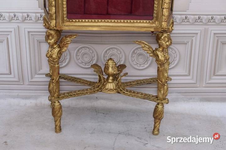 Witryna EMPIRE Gablotka Cała z Brązu Złoconego Kredensy i witryny Kraków