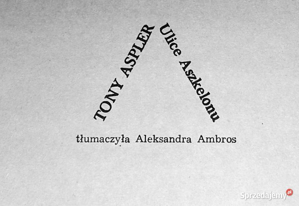 Ulice Aszkelonu Tony Aspler Książki i Podręczniki Chełm