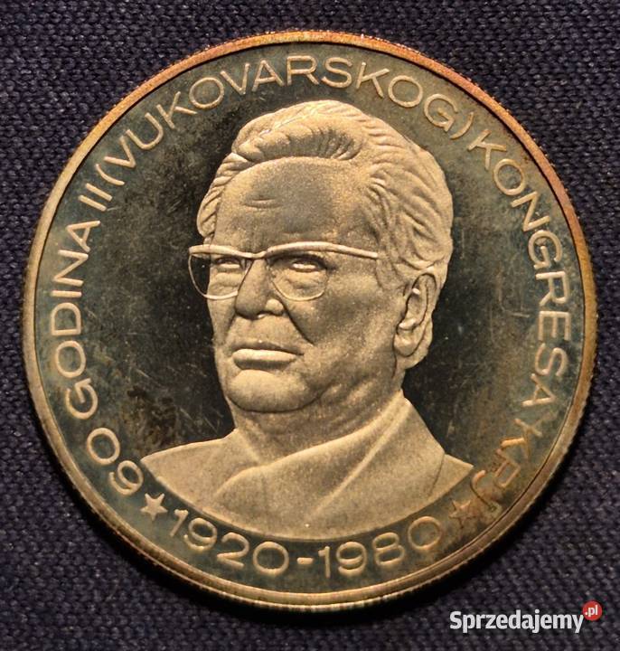 Jugosławia 500 Dinarów srebna Proof 1980 Wałbrzych