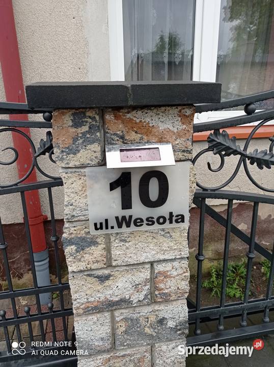 Szyld na elewację ogrodzenie tabliczka adresowa Gdańsk