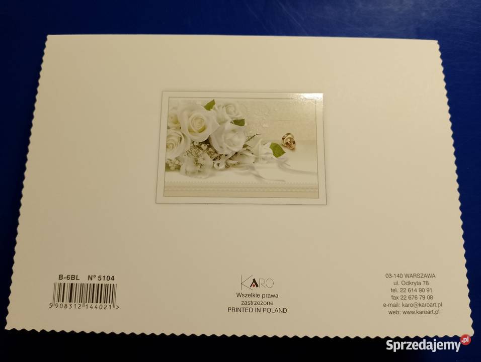 Kartka okolicznościowa z życzeniami W DNIU ŚLUBU