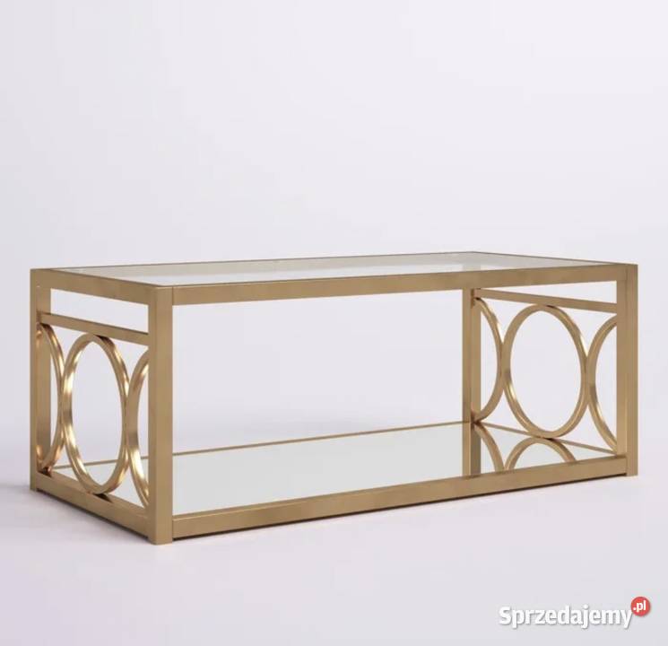 Nowoczesny stolik kawowy szampańskie złote ława