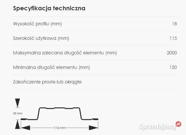 Sztacheta metalowa dwustronnie malowana na Zawoja sprzedam