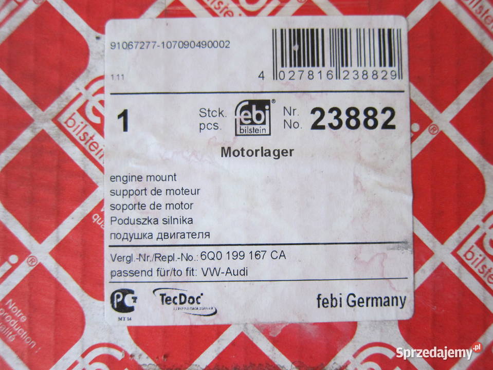 VW Audi Seat Skoda Łapa poduszka silnika NOWA Chełm