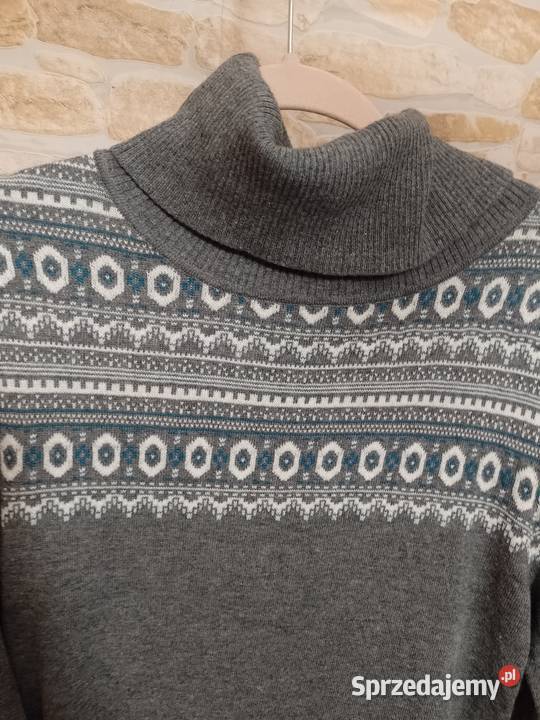 2XL3XL 4446 Szara sukienka zimowa z golfem z szary/srebrny Spódnice i sukienki Kraków