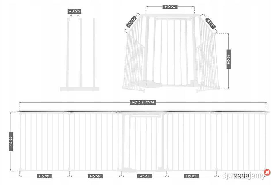 Barierka zabezpieczająca kominek drzwi schody Baranowo