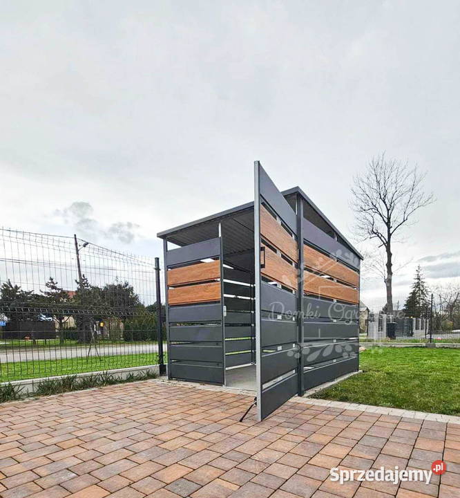 Wiata śmietnikowa 2x2 m antracyt drewnopodobny Szczecin