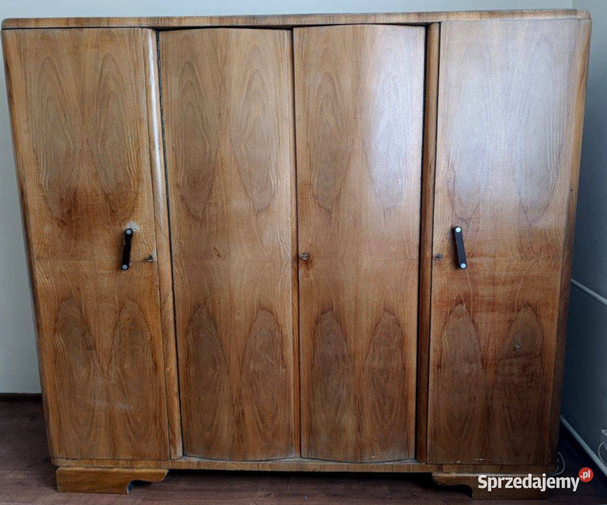 Szafa vintage PRL 4drzwiowa drewniany fornir Radzionków