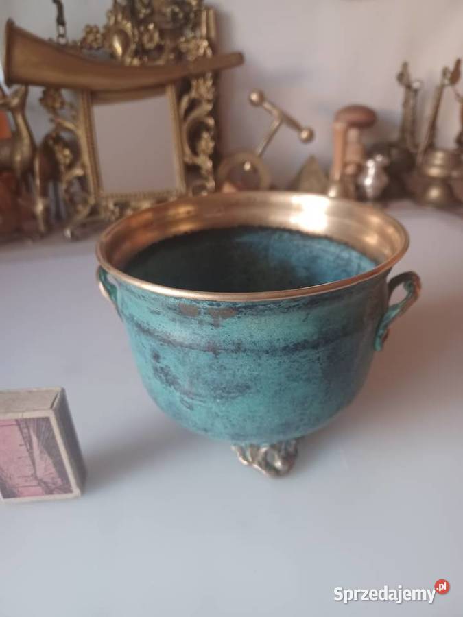 Piękna duża donica mosiężna wielkopolskie Poznań