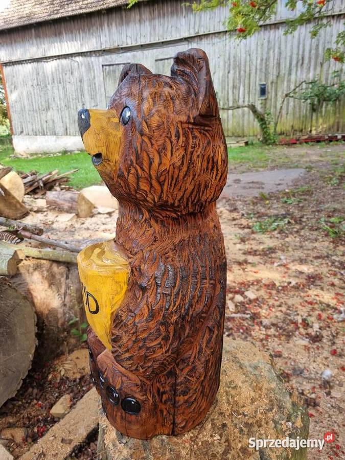 Rzeźba ogrodowa miś niedźwiadek z miodem Wierzchomino sprzedam